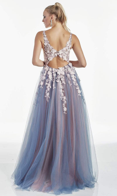 Alyce Paris - 60894 3D Floral Lace Tulle High Slit A-line Gown Prom Dresses
