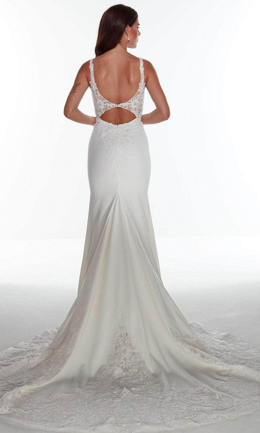 Alyce Paris 60946 - Embroidered Plunging V-neck Wedding Gown Special Occasion Dress