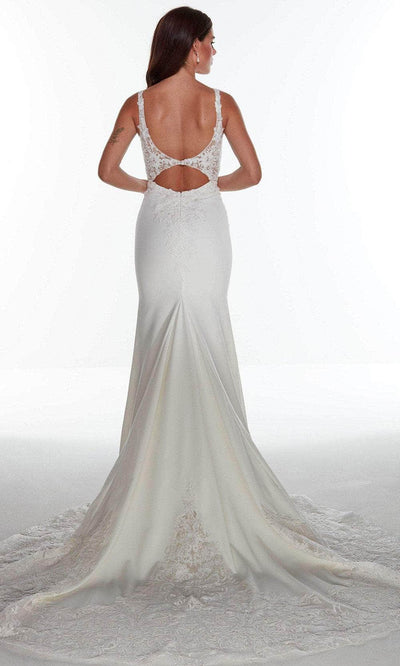 Alyce Paris 60946 - Embroidered Plunging V-neck Wedding Gown Special Occasion Dress