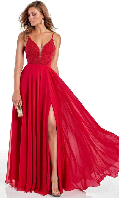 Alyce Paris 60953 - Embroidered Bodice Evening Gown Special Occasion Dress 000 / Red