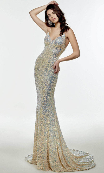 Alyce Paris 61037 - Sleeveless Bodice Sparkling Evening Gown Special Occasion Dress 000 / Rose Opal