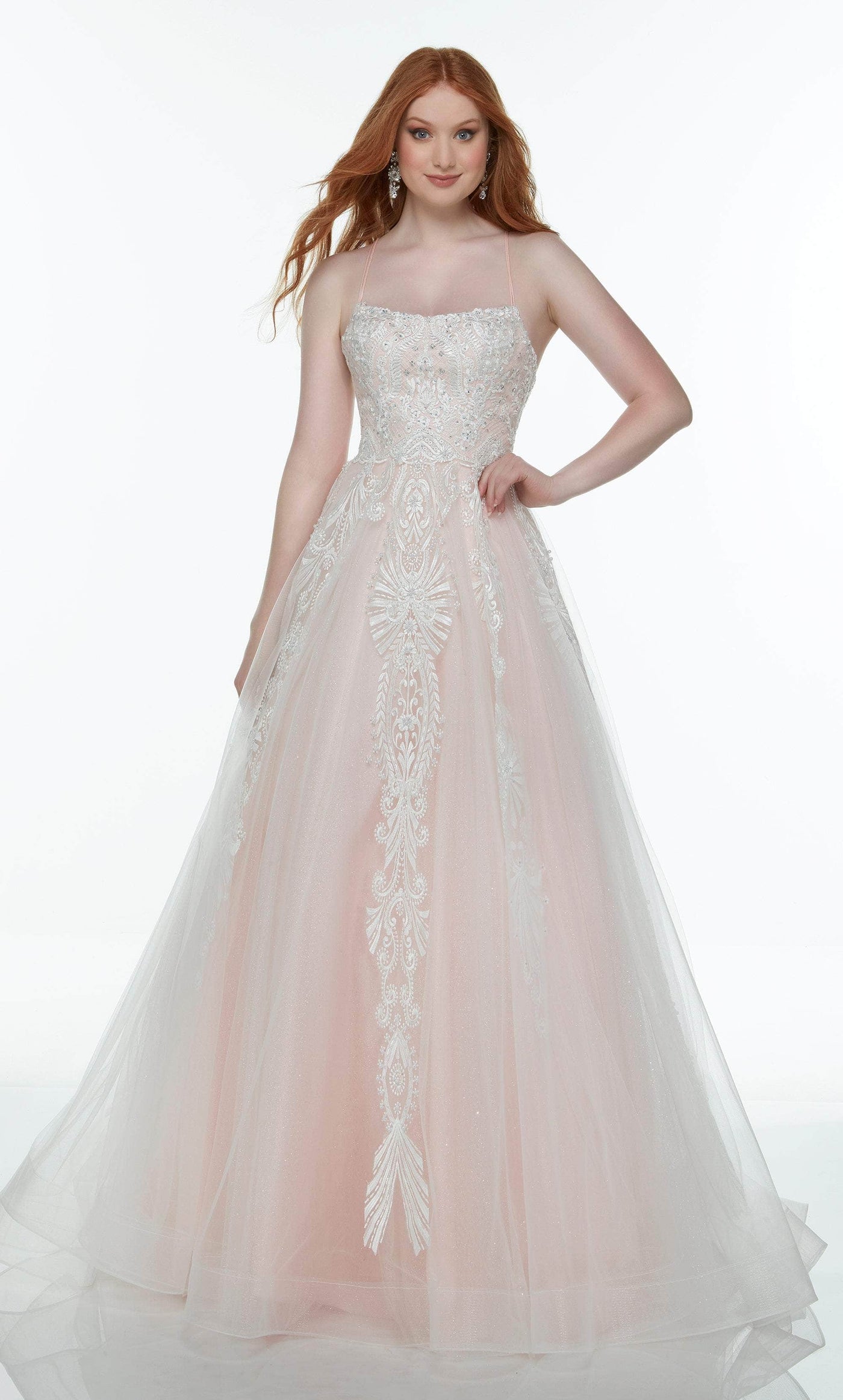 Alyce Paris 61084 - Floral Embroidered Tulle Ballgown Special Occasion Dress