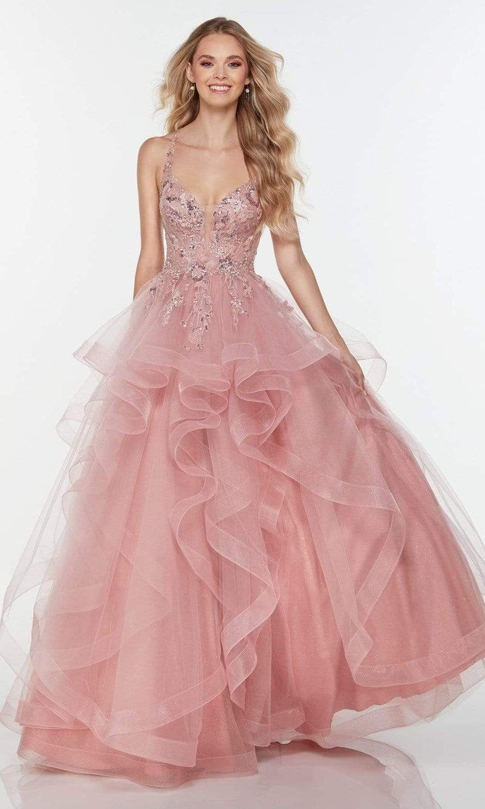 Alyce Paris - 61085 Organza Tiered A-Line Gown Prom Dresses