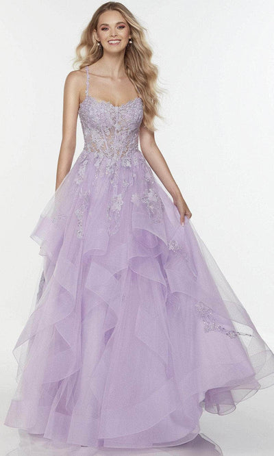 Alyce Paris 61094 - Embroidered Sweetheart Prom Ballgown Special Occasion Dress 000 / Lavender