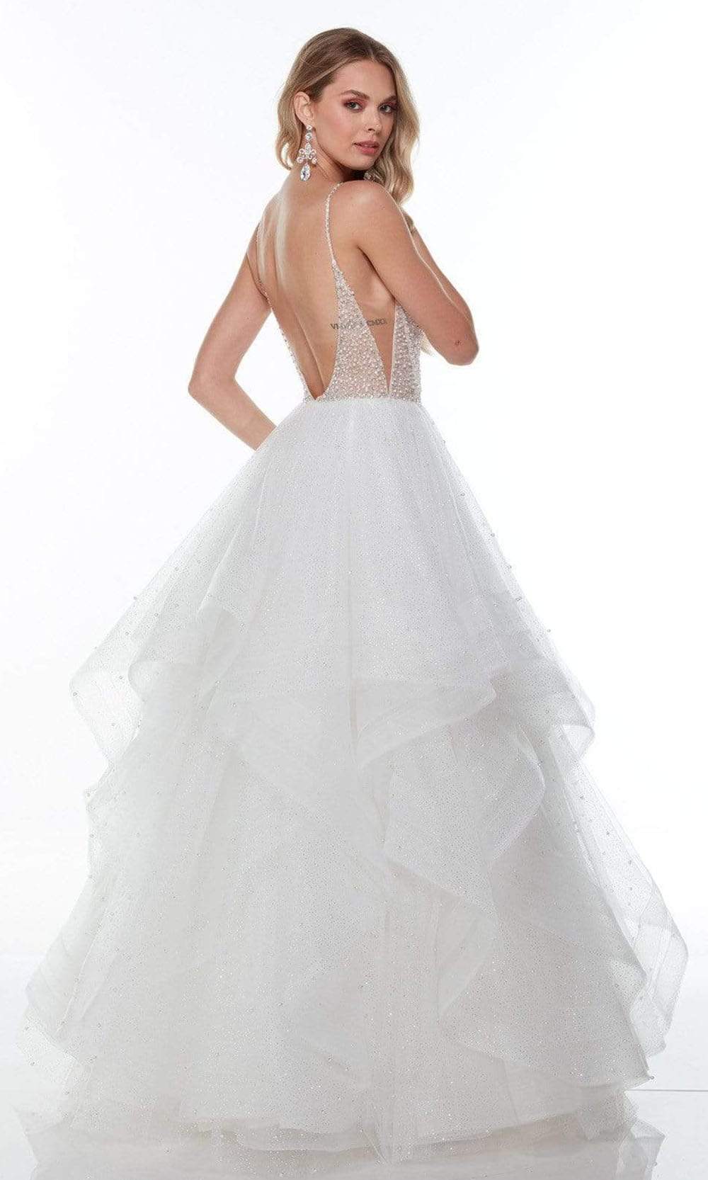 Alyce Paris - 61107 Pearl Beaded Organza A-Line Gown Wedding Dresses
