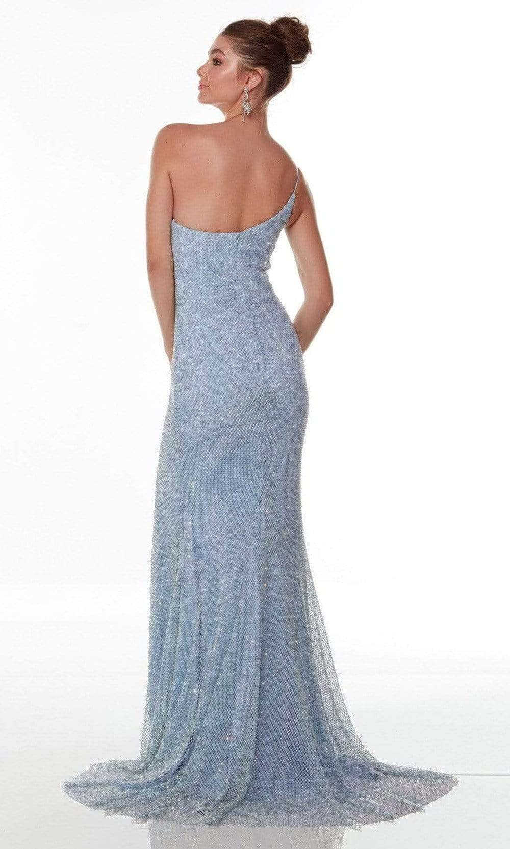 Alyce Paris - 61121 Asymmetric Crystal Mesh Gown Prom Dresses