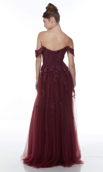 Alyce Paris - 61127 Lace Accented High Slit Gown Prom Dresses