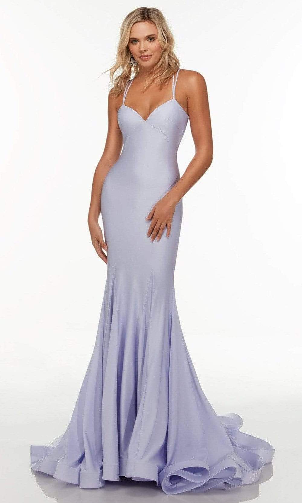 Alyce Paris - 61165 Sleeveless Fit And Flare Gown Prom Dresses 000 / Ice Lilac