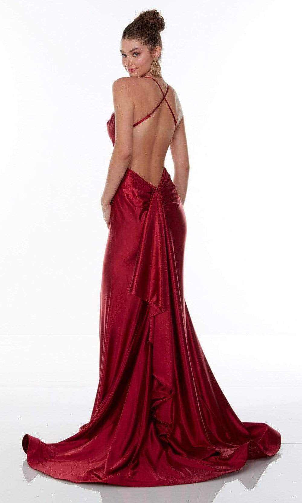 Alyce Paris - 61167 Cowl Neck Satin Long Gown Prom Dresses