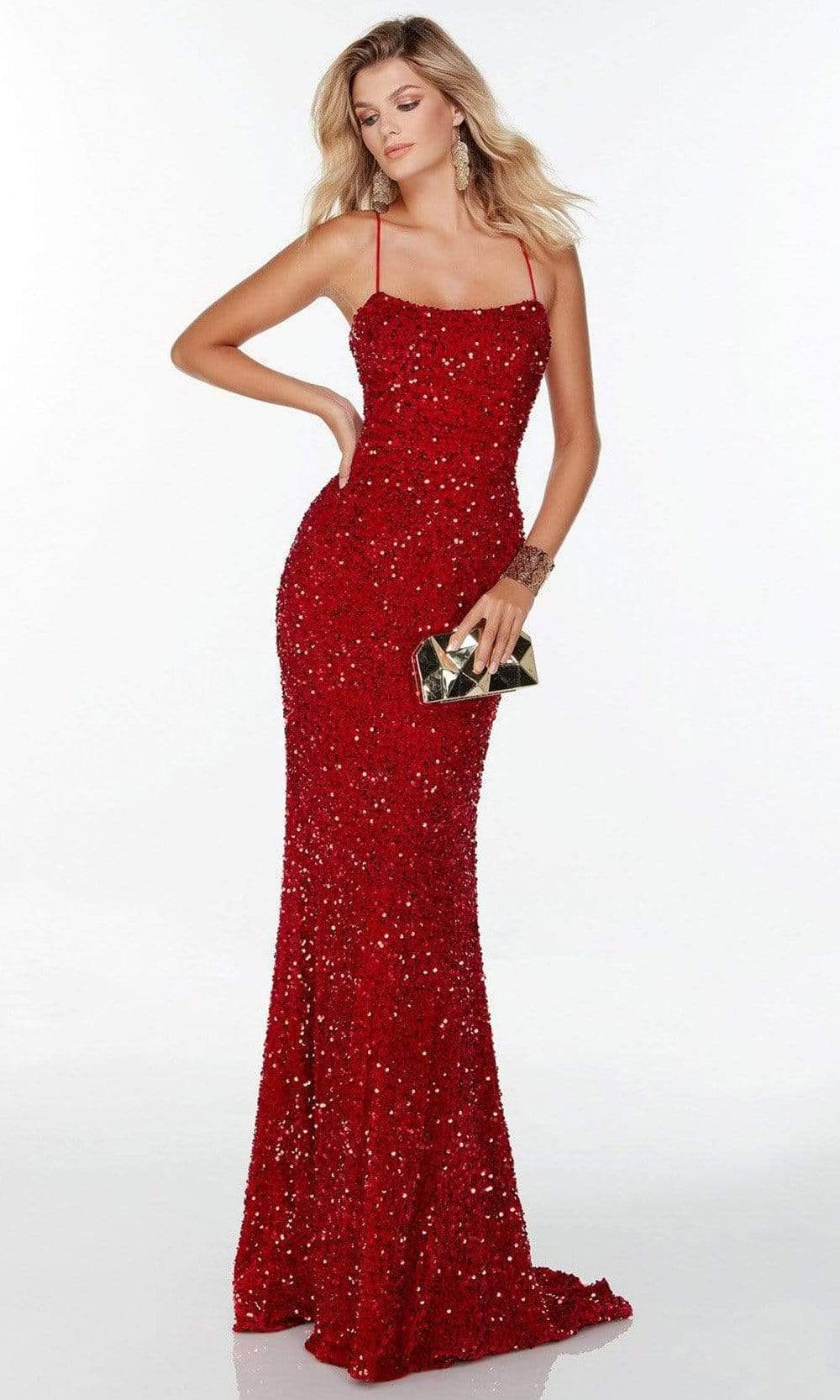 Alyce Paris - 61181 Spaghetti Strap Sequin Gown Special Occasion Dress