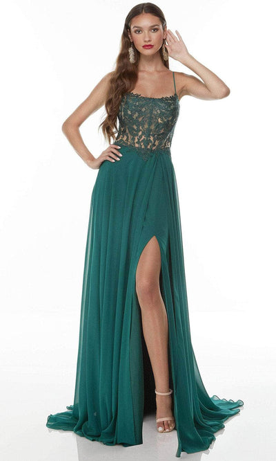 Alyce Paris 61198 - Scoop Neck High Slit Prom Gown Special Occasion Dress