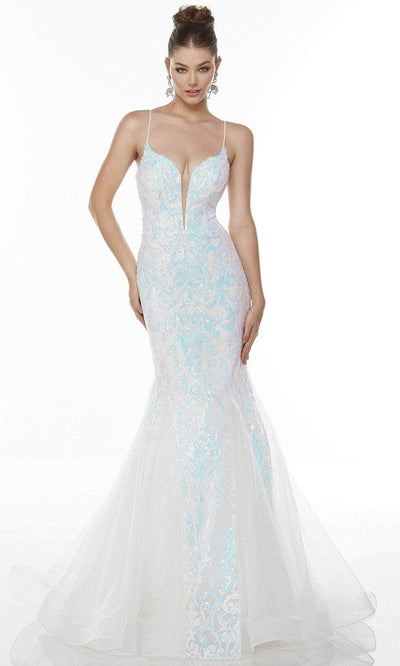 Alyce Paris 61201 - Shimmering Sleeveless V-neck Evening Dress Special Occasion Dress