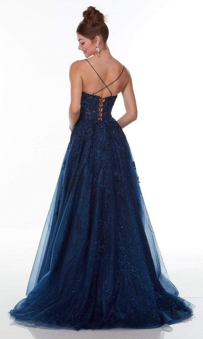 Alyce Paris - 61221 Glittered Floral A-Line Gown Prom Dresses