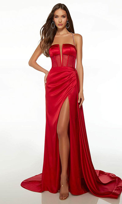 Alyce Paris 61486 - Sheer Corset Prom Dress Special Occasion Dress 000 / Red
