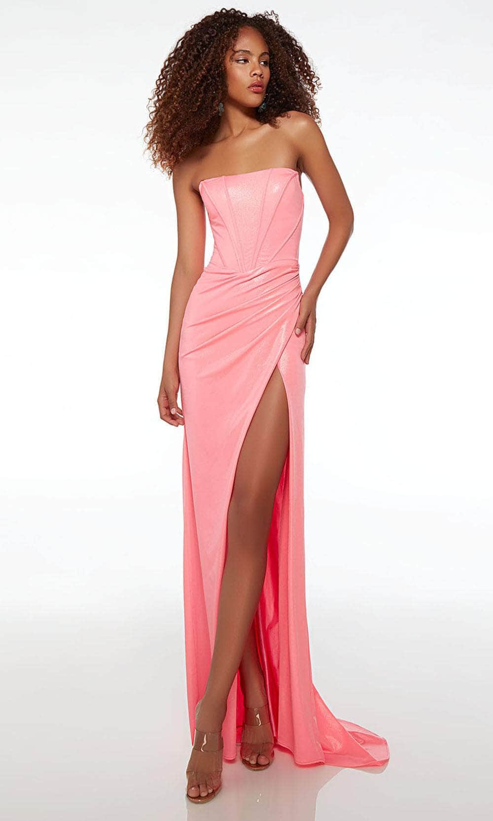 Alyce Paris 61512 - Metallic Prom Dress with Slit Special Occasion Dresses