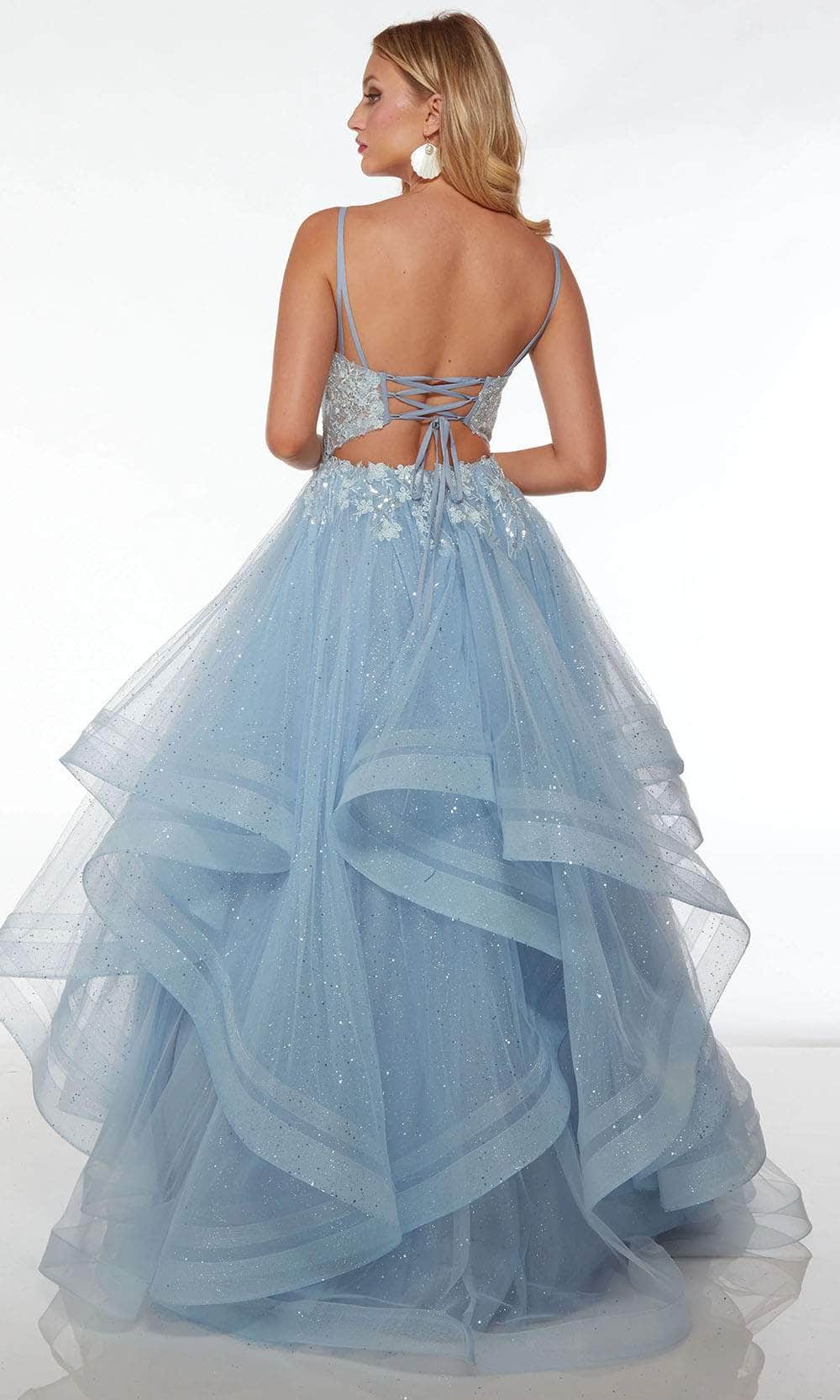 Alyce Paris 61543 - Lace Appliqued Ruffled Prom Gown Special Occasion Dresses