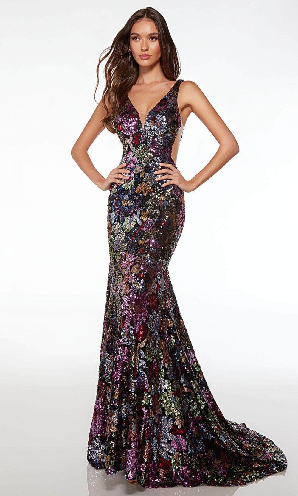 Alyce Paris 61667 - Sleeveless Floral Sequin Dress Special Occasion Dresses