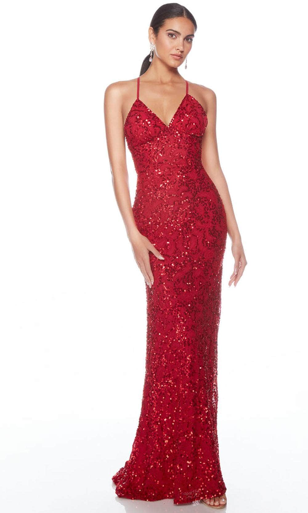 Alyce Paris 88009 - Bead Embellished Evening Dress Special Occasion Dress 000 / Red