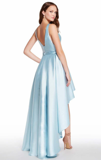 Alyce Paris Bateau Fitted High Low Dress 60114 CCSALE 6 / Ice Blue