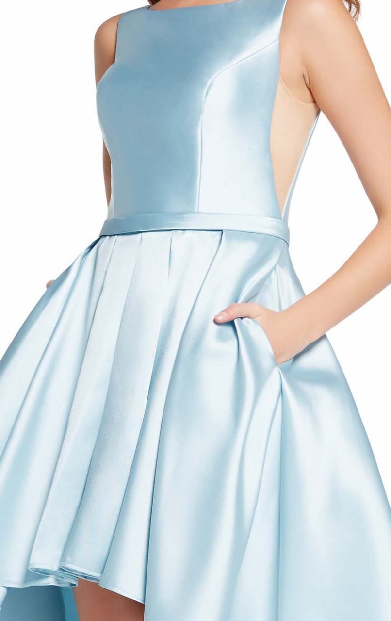 Alyce Paris Bateau Fitted High Low Dress 60114 CCSALE 6 / Ice Blue