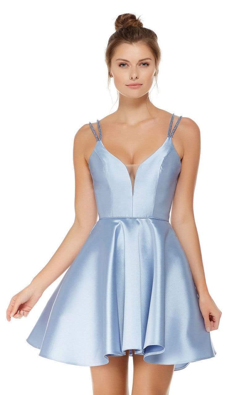 Alyce Paris Beaded Straps Fit and Flare Cocktail Dress 3769 - 1 pc Diamond White In Size 6 Available CCSALE 6 / Diamond White