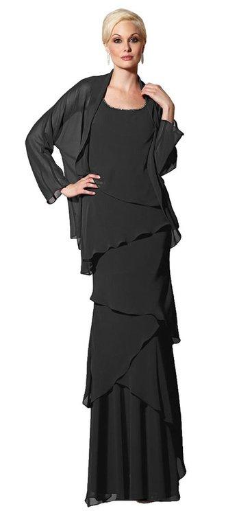 Alyce Paris - Black Label - 29292 Tank Style Evening Gown with Jacket Mother of the Bride Dresses 14 / Black