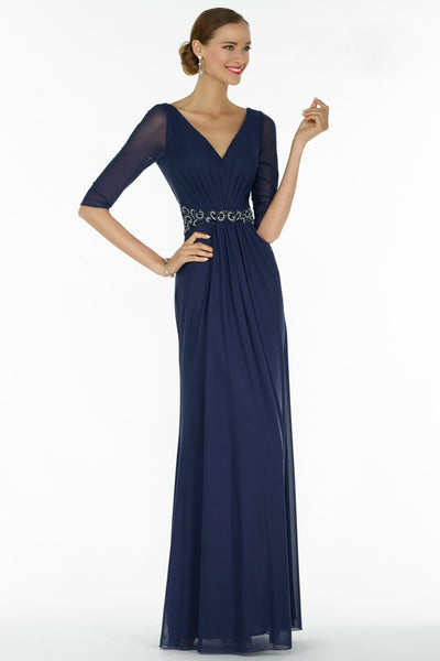 Alyce Paris Fitted Embellished Waist Evening Dress - 1 Pc Navy in Size 12 Available CCSALE 12 / Navy