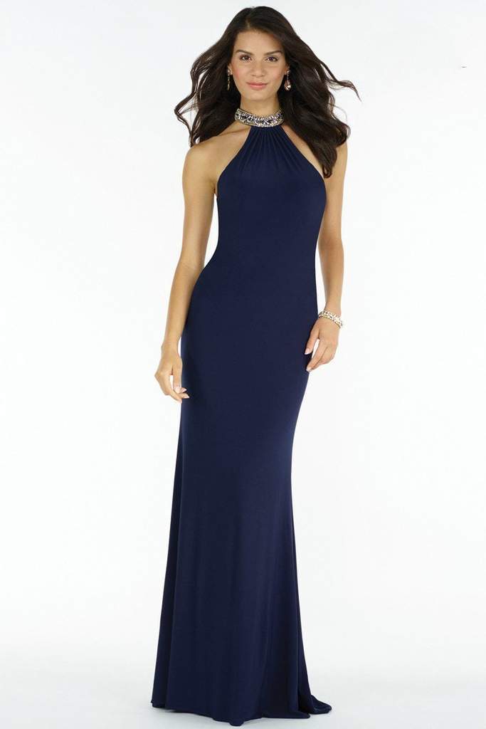 Alyce Paris Prom Collection Jersey Gown 8008 CCSALE 8 / Navy