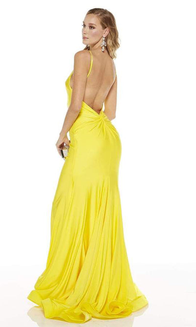 Alyce Paris - Sexy Open Back Mermaid Gown In Yellow