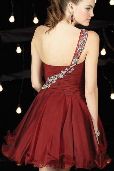 Alyce Paris Single Strap Sweetheart Mini Cocktail Dress 4403 - 1 pc Wine In Size 0 Available CCSALE 0 / Wine