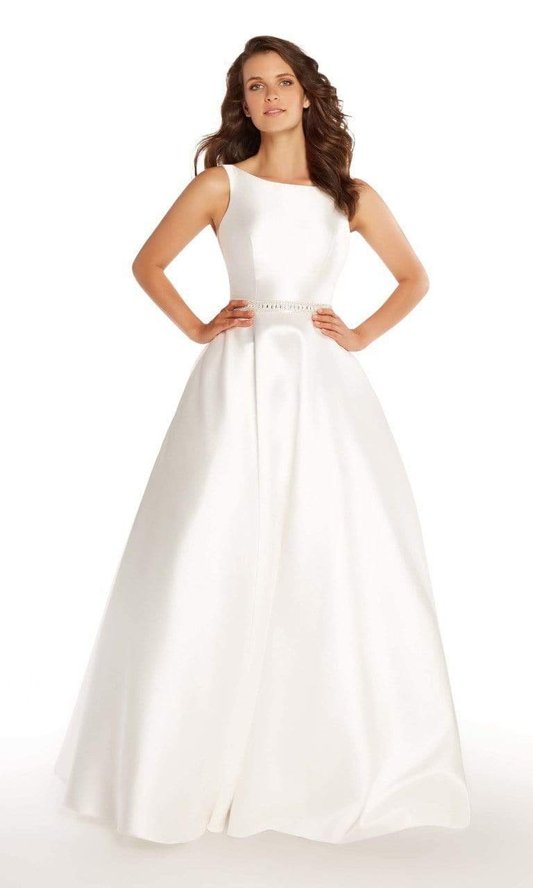 Alyce Paris Sleeveless Bateau Mikado A-Line Gown 60113 - 1 pc Diamond White In Size 8 and 10 Available CCSALE 10 / Diamond White