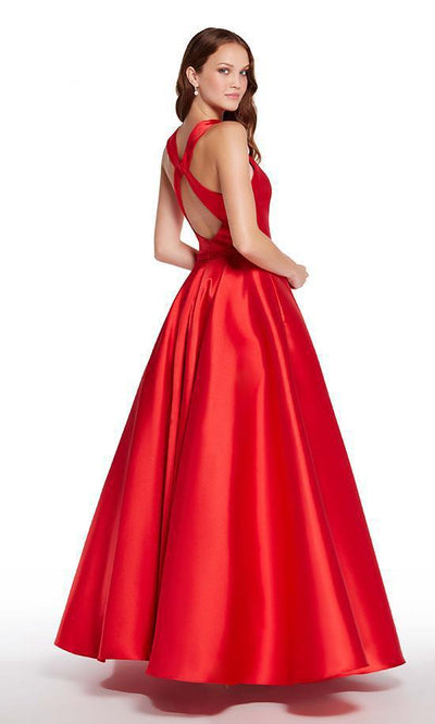 Alyce Paris Sleeveless Halter Mikado A-line Dress 600632 - 1 Pc Diamond White in Size 10 Available CCSALE 10 / Diamond White