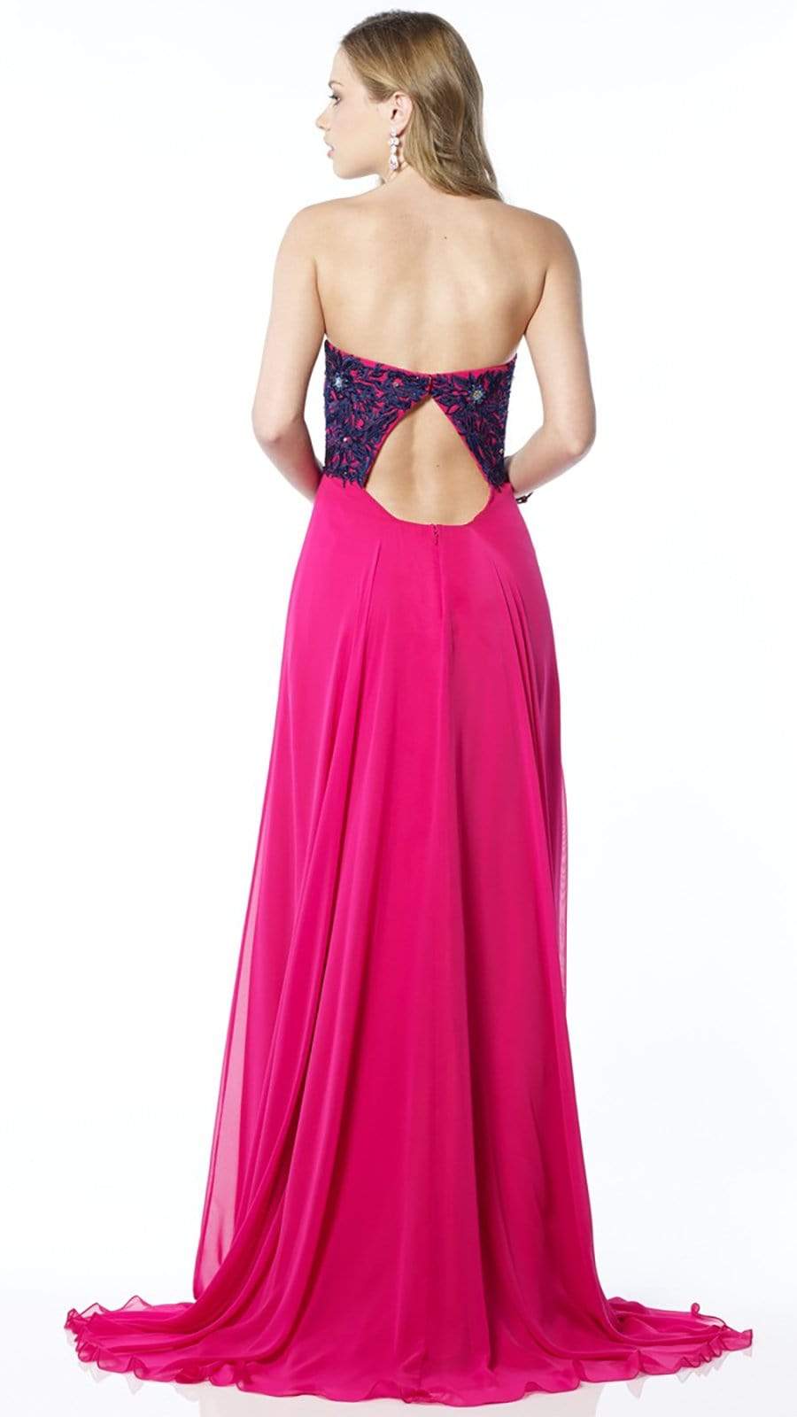 Alyce Paris - Strapless Sweetheart Beaded Embroidered Gown - 1 pc Navy Multi In Size 4 Available CCSALE 4 / Navy Multi