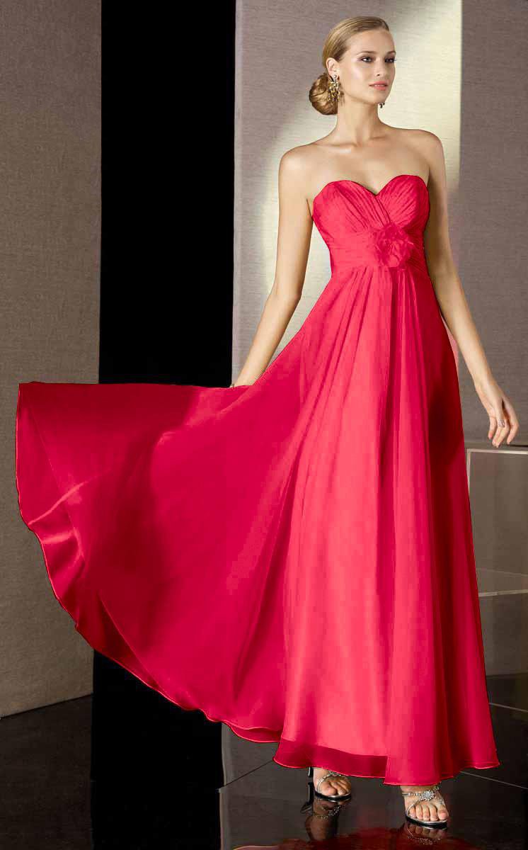 Alyce Paris B'Dazzle - 35500 Strapless Pleated Sweetheart A-Line Gown in Red