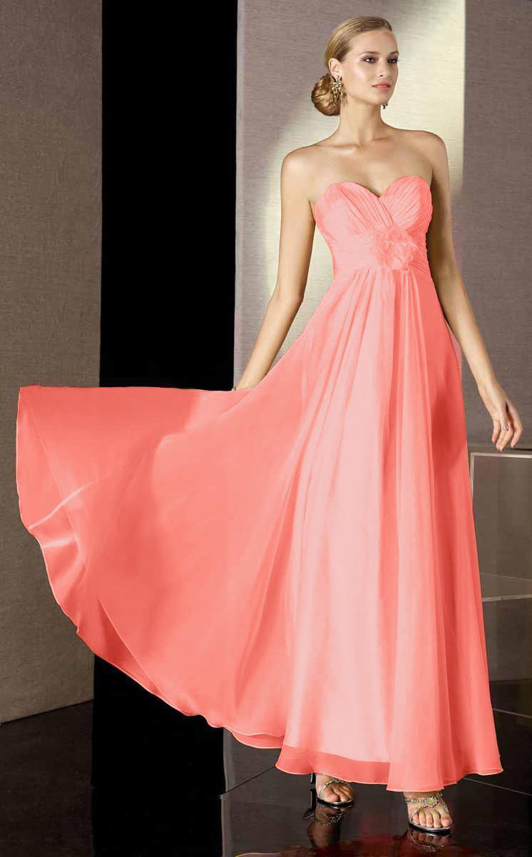 Alyce Paris B'Dazzle - 35500 Strapless Pleated Sweetheart A-Line Gown in Orange