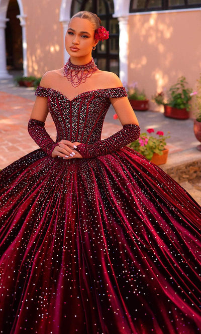 Amarra 54257 - Jeweled Off Shoulder Ballgown Special Occasion Dress