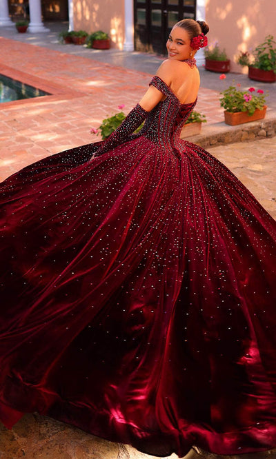 Amarra 54257 - Jeweled Off Shoulder Ballgown Special Occasion Dress