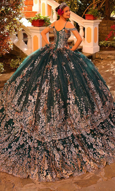 Amarra 54284 - Fringed Sleeved Ballgown with Cape Special Occasion Dress