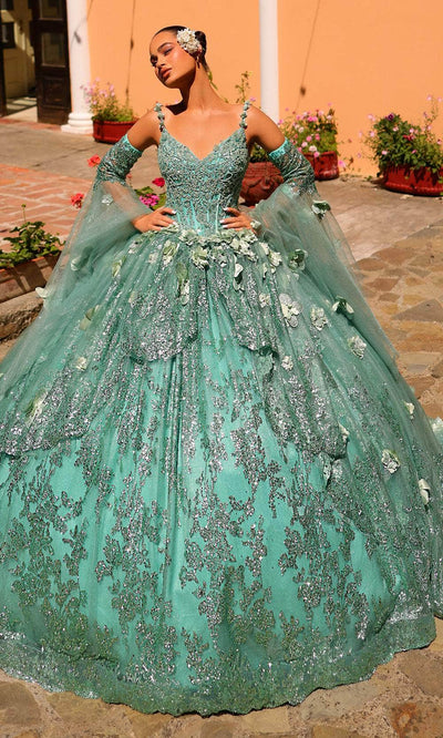 Amarra 54293 - Beaded Embroidery V-Neck Ballgown Special Occasion Dress
