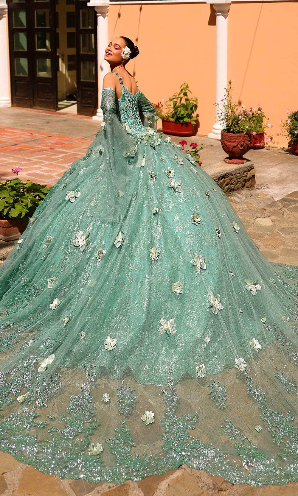 Amarra 54293 - Beaded Embroidery V-Neck Ballgown Special Occasion Dress