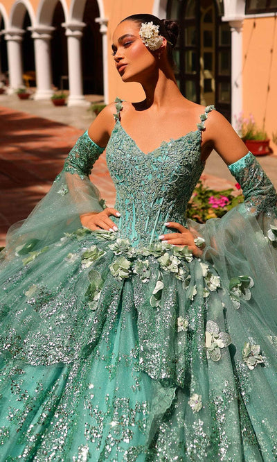 Amarra 54293 - Beaded Embroidery V-Neck Ballgown Special Occasion Dress