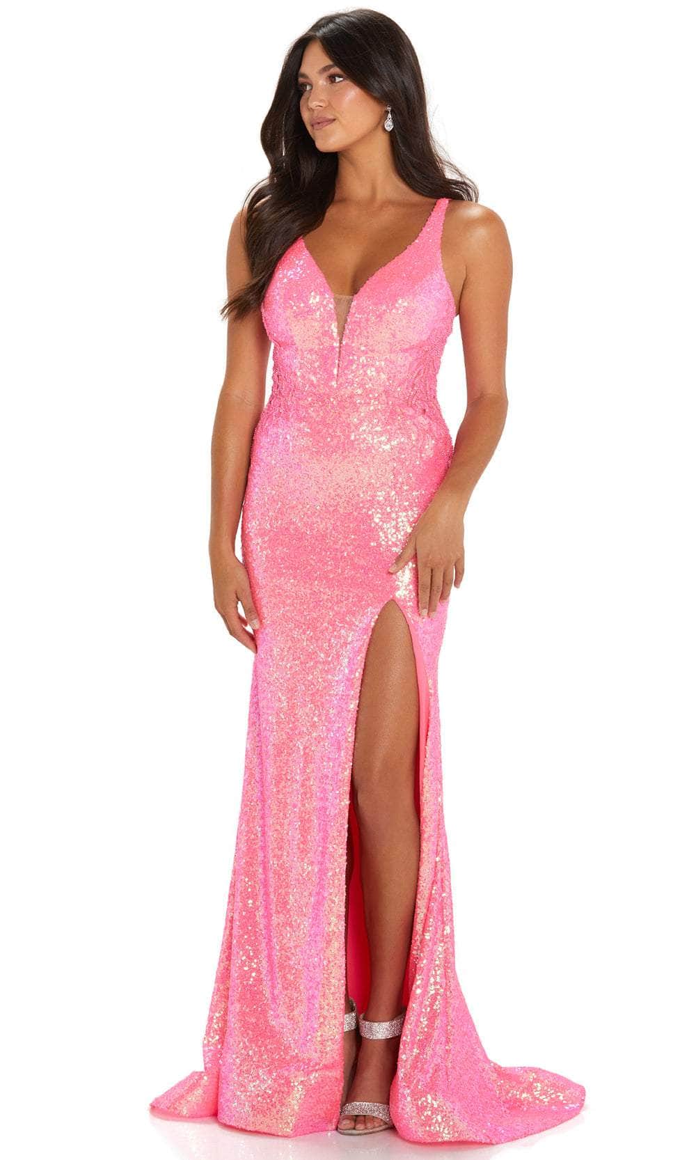 Amarra 88576 - Sequin Sleeveless Evening Gown Special Occasion Dress 00 / Neon Pink