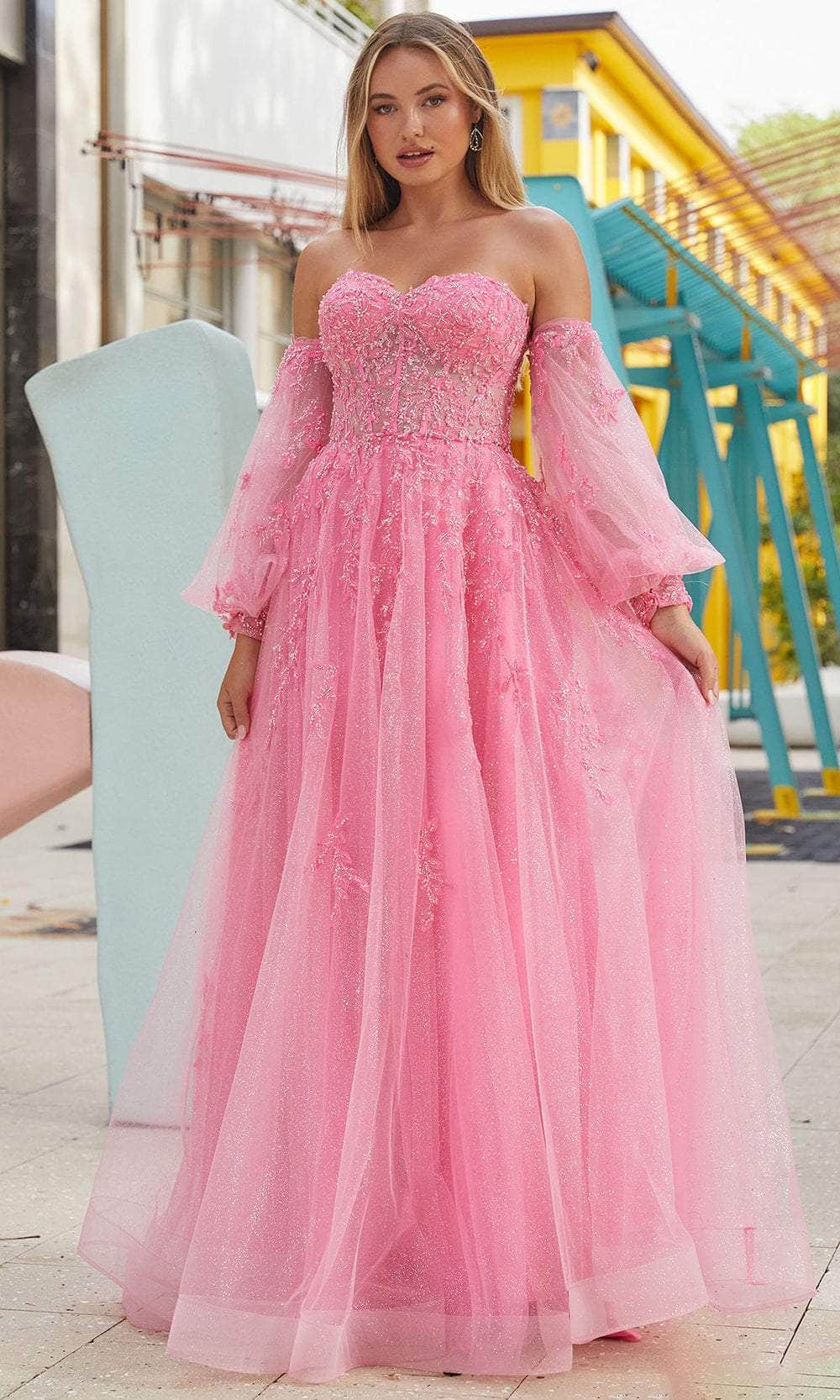 Amarra 88616 - Sweetheart A-Line Prom Gown Special Occasion Dress 00 / Bright Pink