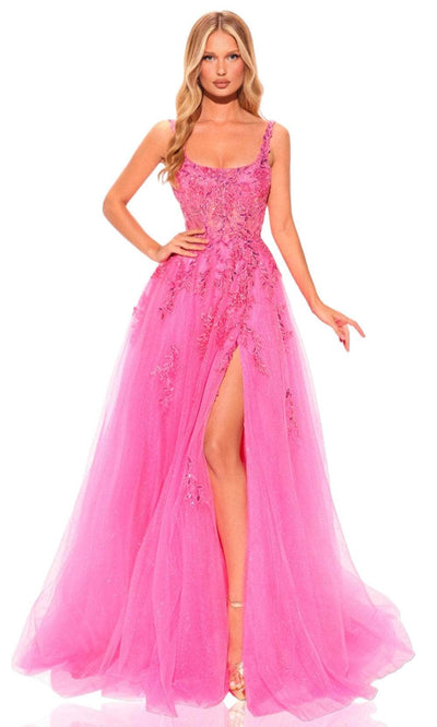 Amarra 88729 - Embroided Sleeveless Gown 4 / Fuchsia