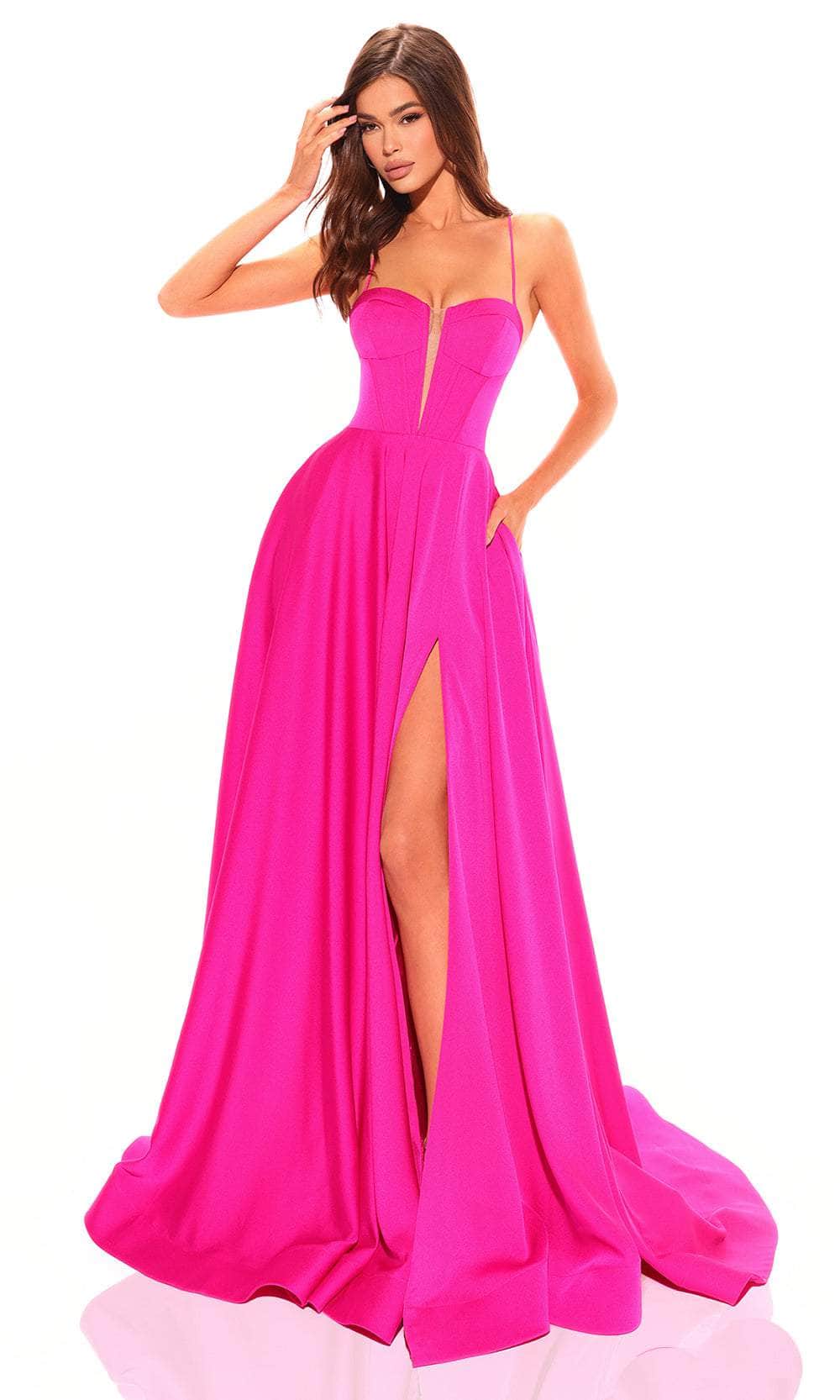 Amarra 88801 - Fitted Prom Dress 0 / Fuchsia