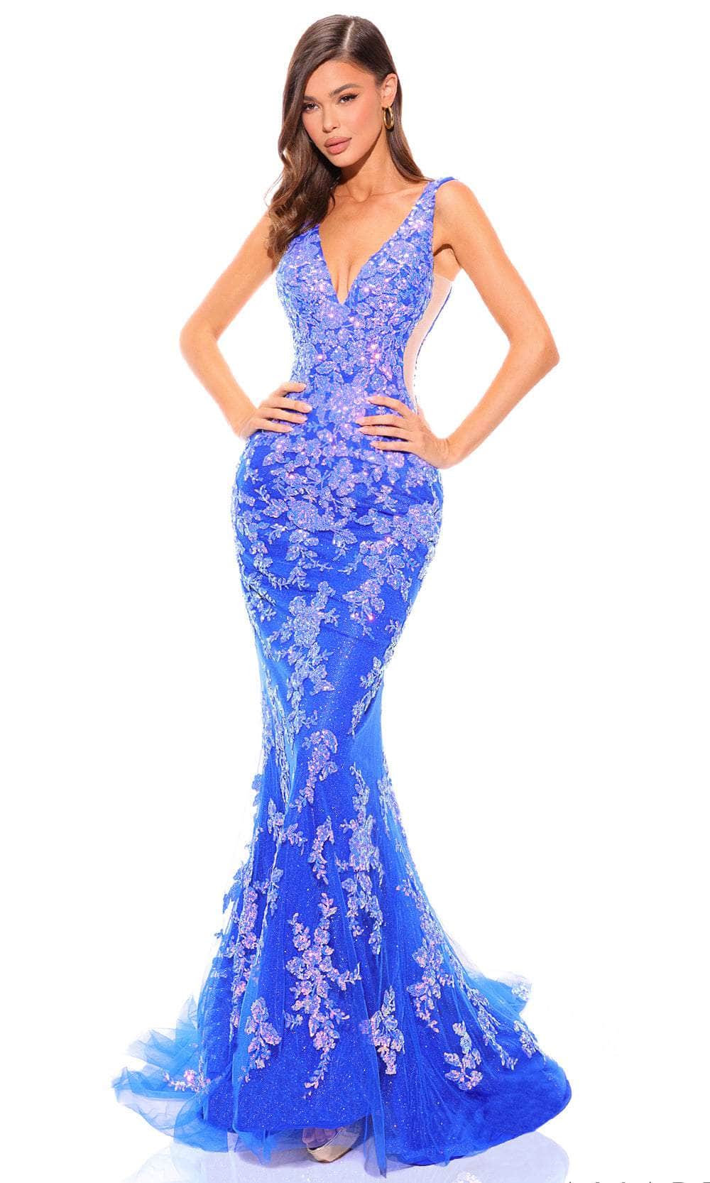 Amarra 88832 - Sleeveless Sequin Prom Dress 6 / Blue
