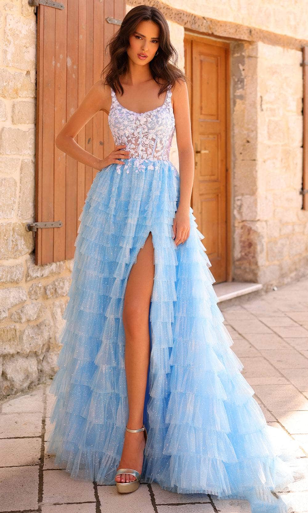 Amarra 88833 - Embroidered Prom Dress 000 / Blue