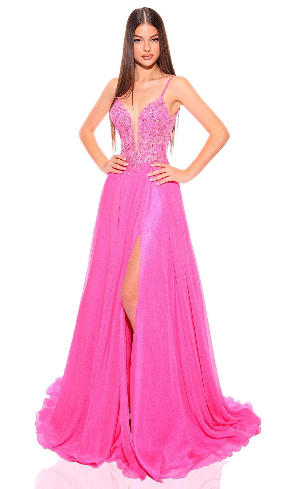 Amarra 88834 - Tulle A-Line Prom Dress 4 / Fuchsia