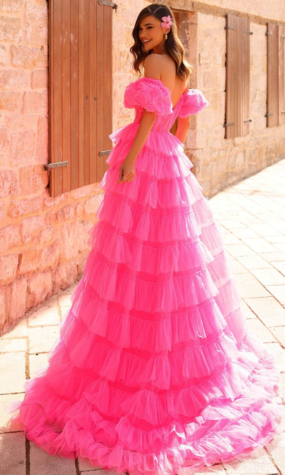 Amarra 94000 - Puff Sleeve Tulle Prom Dress Special Occasion Dress