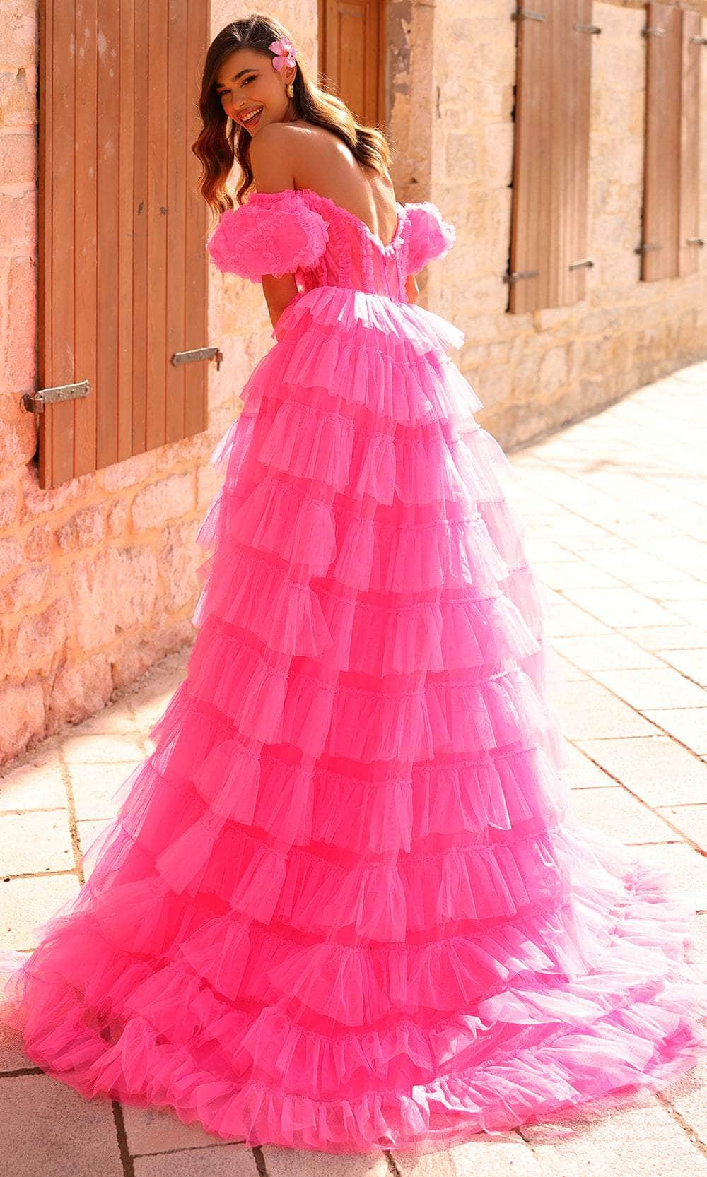 Amarra 94000 - Puff Sleeve Tulle Prom Dress Special Occasion Dress